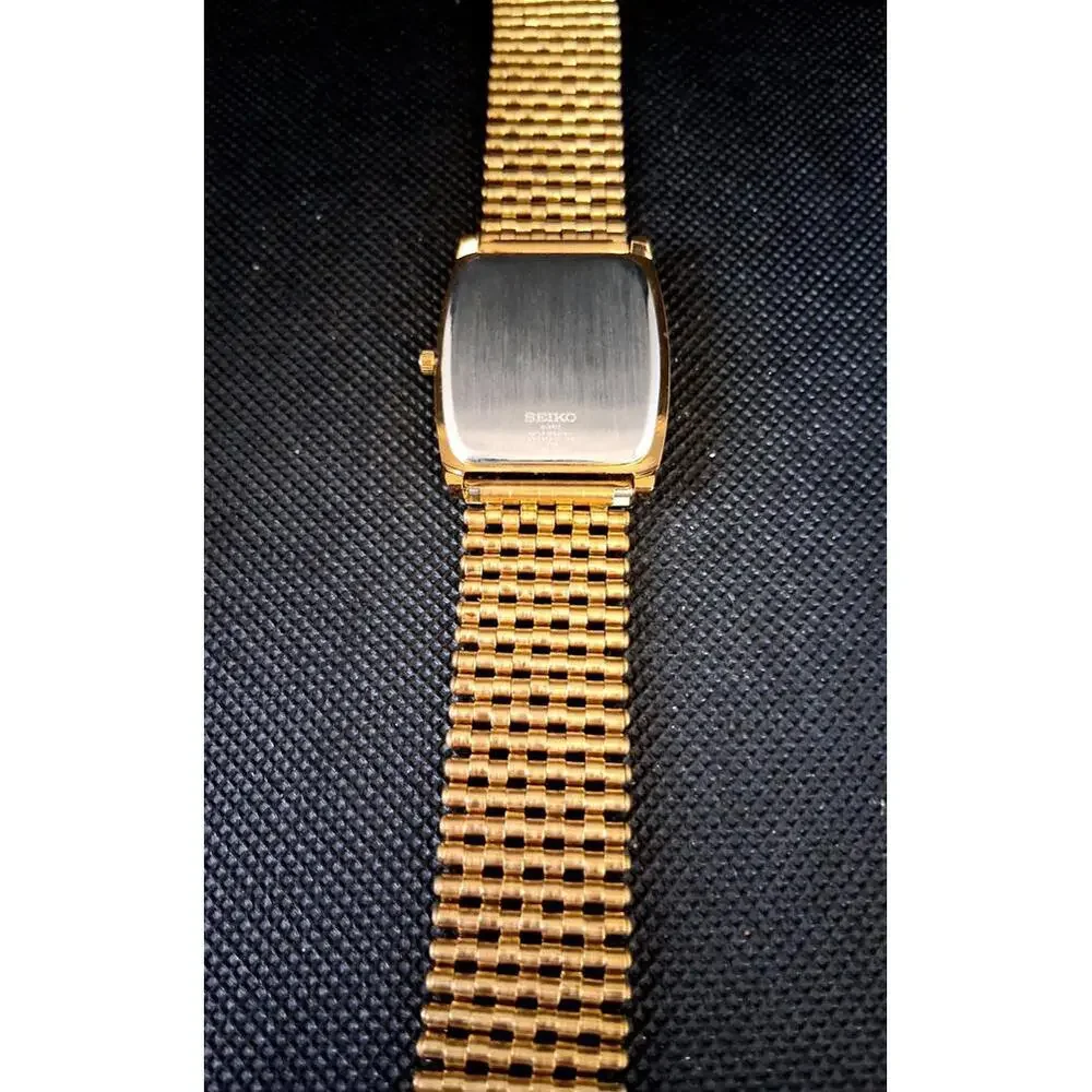Seiko Barrel Tank Vintage Men's Gold Tone Watch